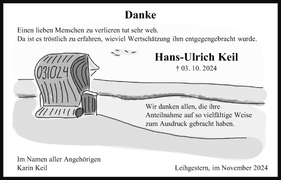 Traueranzeige von Hans-Ulrich Keil von Giessener Anzeiger, Giessener Allgemeine, Alsfelder Allgemeine