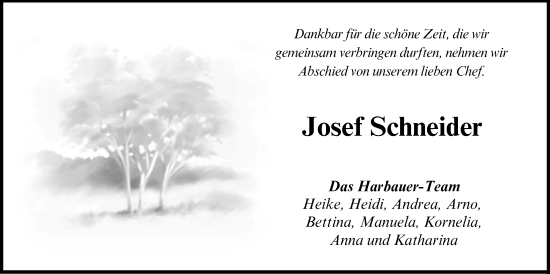 Traueranzeige von Josef Schneider von Lauterbacher Anzeiger