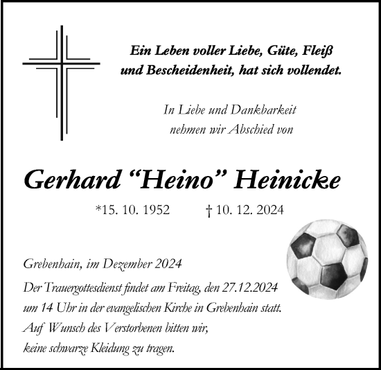 Traueranzeige von Gerhard Heinicke von Lauterbacher Anzeiger, Lauterbacher Anzeiger