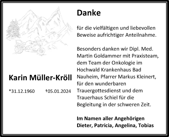 Traueranzeige von Karin Müller-Kröll von Alsfelder Allgemeine, Wetterauer Zeitung, Giessener Allgemeine