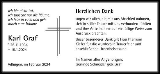 Traueranzeige von Karl Graf von Licher Wochenblatt