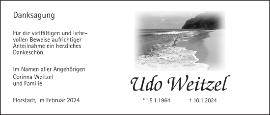 Traueranzeige von Udo Weitzel von Wetterauer Zeitung