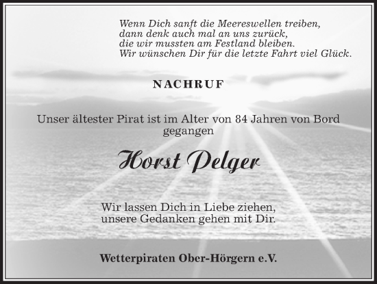 Traueranzeige von Holger Pelger von Butzbacher Zeitung