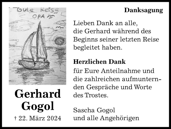 Traueranzeige von Gerhard Gogol von Butzbacher Zeitung