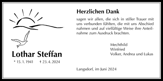 Traueranzeige von Lothar Steffan von Licher Wochenblatt