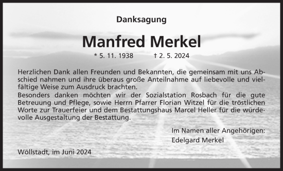 Traueranzeige von Manfred Merkel von Wetterauer Zeitung