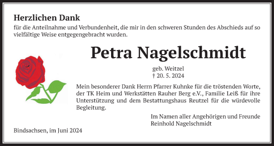 Traueranzeige von Petra Nagelschmidt von Kreis-Anzeiger