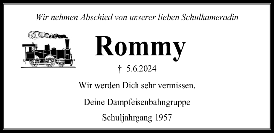 Traueranzeige von Rommy Schneider von Kreis-Anzeiger