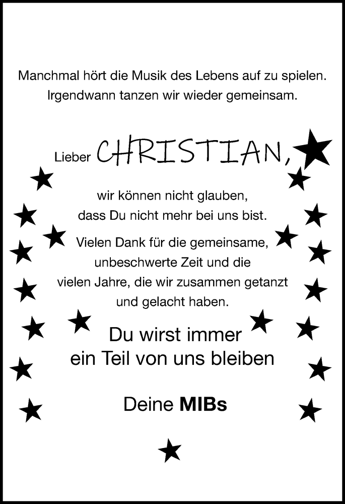  Traueranzeige für Christian Mack vom 13.07.2024 aus Butzbacher Zeitung