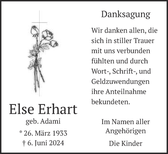 Traueranzeige von Else Erhart von Butzbacher Zeitung
