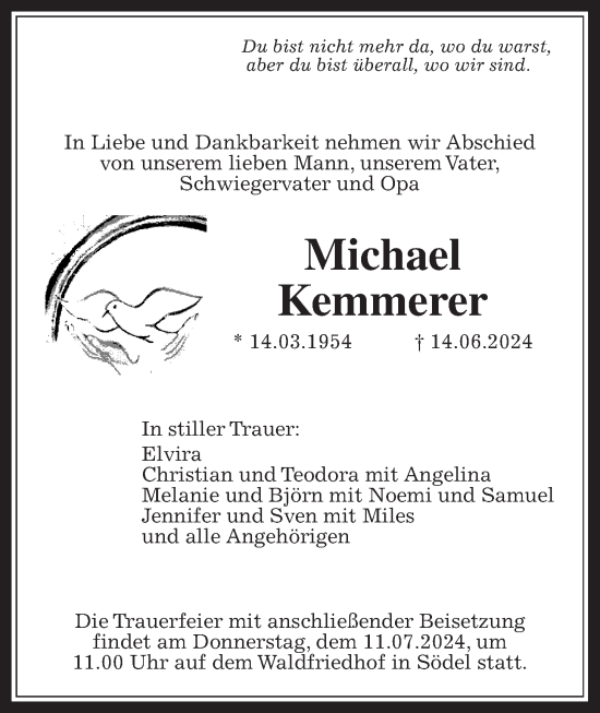 Traueranzeige von Michael Kemmerer von Wetterauer Zeitung