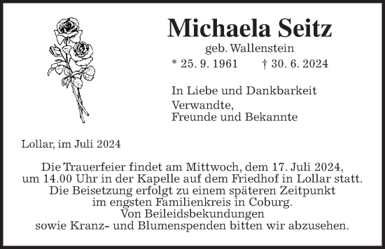 Traueranzeige von Michael Seitz von Giessener Allgemeine, Alsfelder Allgemeine, Giessener Anzeiger