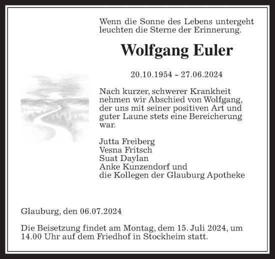 Traueranzeige von Wolfgang Euler von Wetterauer Zeitung, Kreis-Anzeiger