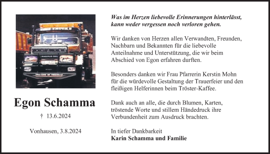 Traueranzeige von Egon Schamma von Kreis-Anzeiger