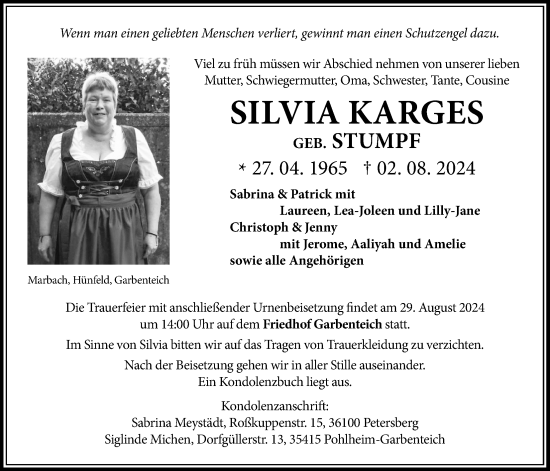 Traueranzeige von Silvia Karges von Licher Wochenblatt