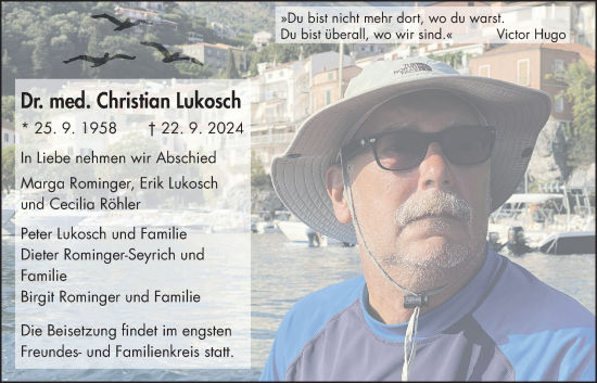 Traueranzeige von Christian Lukosch von Giessener Allgemeine, Alsfelder Allgemeine