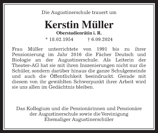Traueranzeige von Kerstin Müller von Wetterauer Zeitung