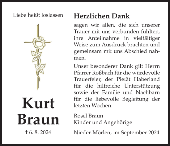 Traueranzeige von Kurt Braun von Wetterauer Zeitung