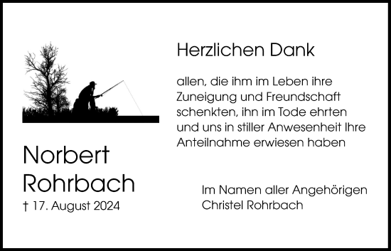 Traueranzeige von Norbert Rohrbach von Bad Vilbel/Karben