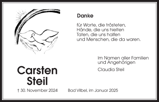 Traueranzeige von Carsten Steil von Bad Vilbel/Karben