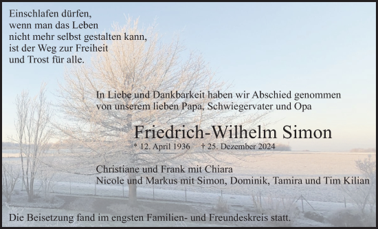 Traueranzeige von Friedrich-Wilhelm Simon von Licher Wochenblatt