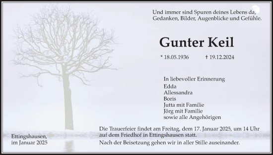 Traueranzeige von Gunter Keil von Licher Wochenblatt