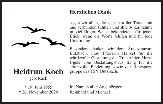 Traueranzeige von Heidrun Koch von Butzbacher Zeitung