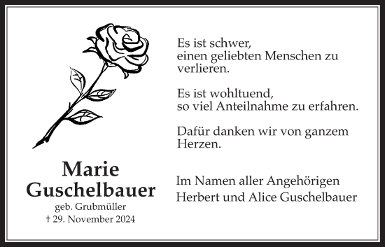Traueranzeige von Marie Guschelbauer von Bad Vilbel/Karben