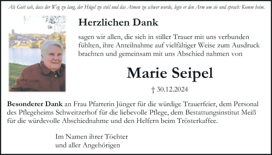 Traueranzeige von Marie Seipel von Kreis-Anzeiger