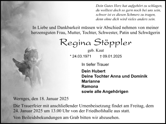 Traueranzeige von Regina Stöppler von Lauterbacher Anzeiger