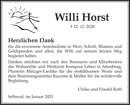 Traueranzeige von Willi Horst von Mücker Stimme