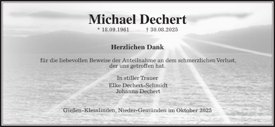 Traueranzeige von Michael Dechert von Giessener Allgemeine, Alsfelder Allgemeine