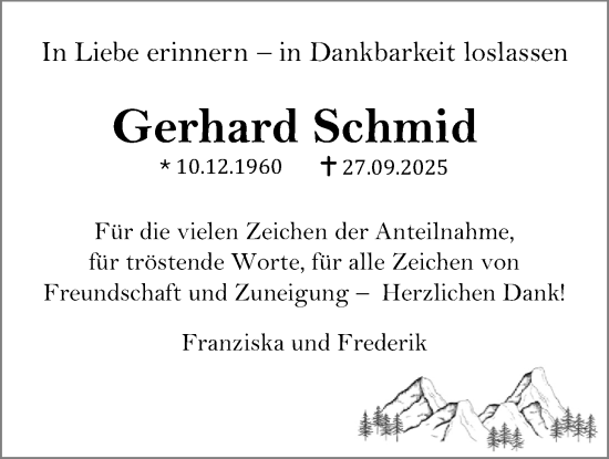 Traueranzeige von Gerhard Schmid von Licher Wochenblatt, Licher Wochenblatt