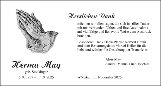 Traueranzeige von Herma May von Wetterauer Zeitung