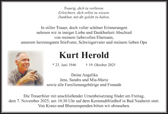Traueranzeige von Kurt Herold von Wetterauer Zeitung
