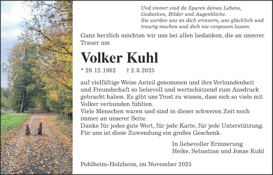 Traueranzeige von Volker Kuhl von Pohlheimer Nachrichten, Giessener Allgemeine, Alsfelder Allgemeine, Giessener Allgemeine, Alsfelder Allgemeine, Giessener Allgemeine, Alsfelder Allgemeine