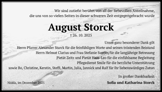 Traueranzeige von August Storck von Kreis-Anzeiger