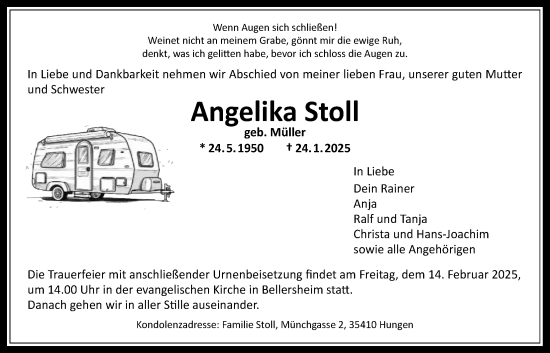 Traueranzeige von Angelika Stoll von Licher Wochenblatt