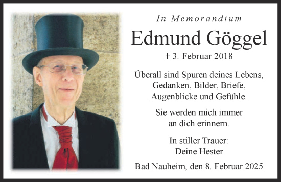 Traueranzeige von Edmund Göggel von Wetterauer Zeitung