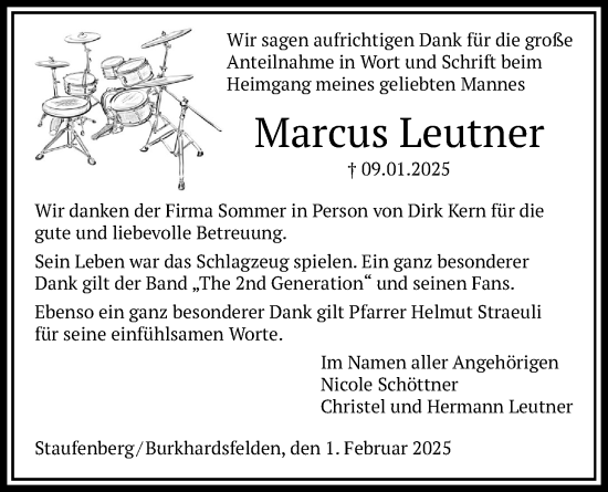 Traueranzeige von Marcus Leutner von Giessener Allgemeine, Alsfelder Allgemeine, Giessener Anzeiger