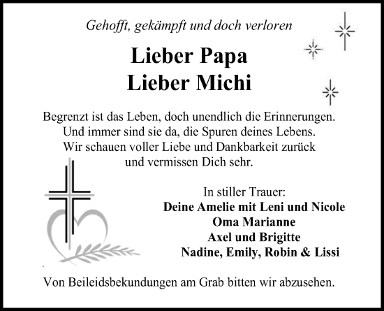 Traueranzeige von Michael Gremlica von Kreis-Anzeiger