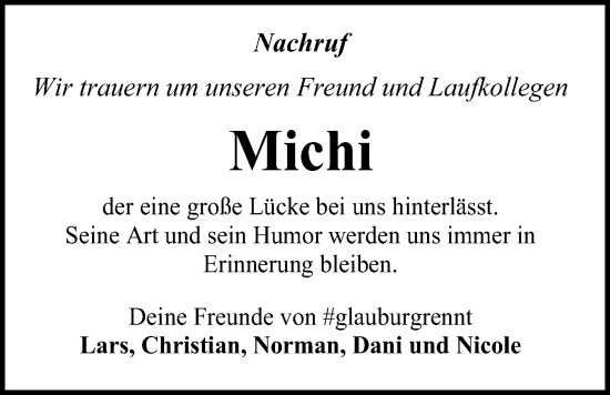 Traueranzeige von Michael Gremlica von Kreis-Anzeiger