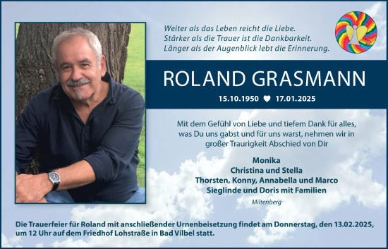 Traueranzeige von Roland Grasmann von Bad Vilbel/Karben