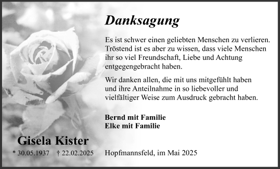 Traueranzeige von Gisela Kister von Lauterbacher Anzeiger