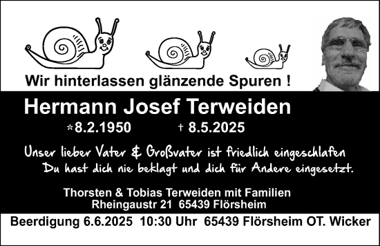 Traueranzeige von Hermann Josef Terweiden von Wetterauer Zeitung