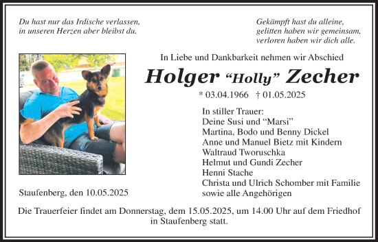 Traueranzeige von Holger Zecher von Giessener Allgemeine, Alsfelder Allgemeine