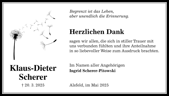 Traueranzeige von Ingrid Scherer-Pitowski von Oberhessische Zeitung