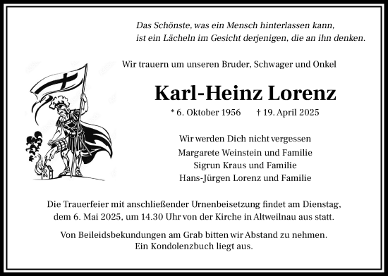 Traueranzeige von Karl-Heinz Lorenz von Usinger Anzeiger
