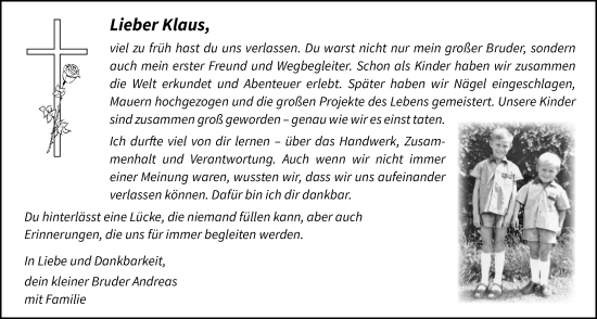 Traueranzeige von Klaus Kneifl von Kreis-Anzeiger