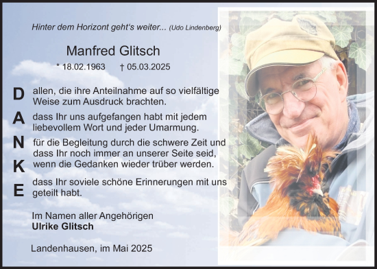 Traueranzeige von Manfred Glitsch von Lauterbacher Anzeiger, , 